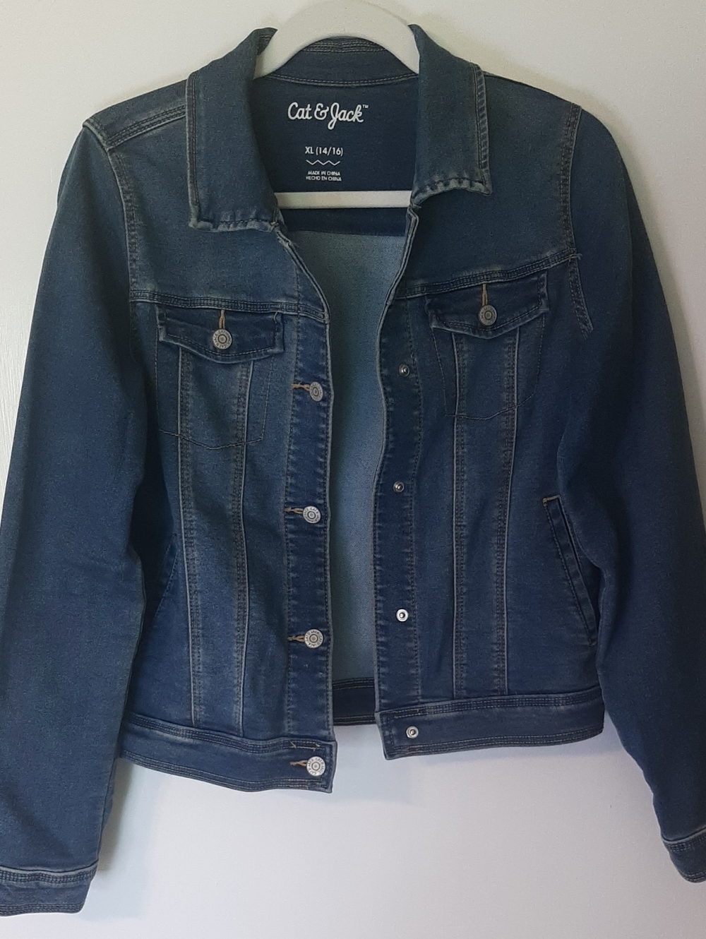 Cat & Jack Girls XL 14 / 16 Jean Jacket Medium Wash Denim